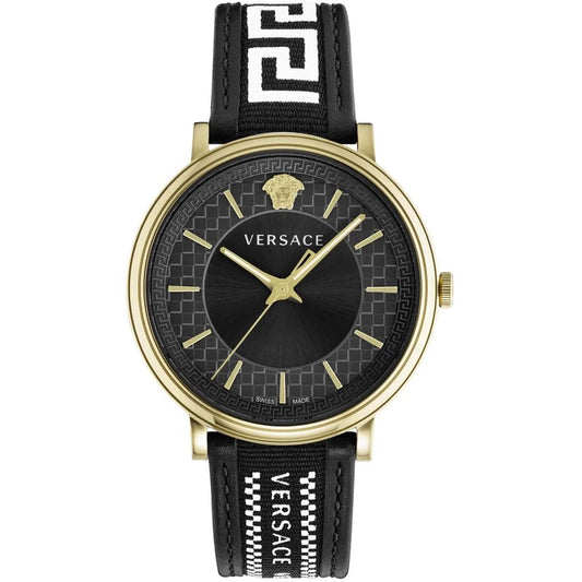Versace Black Leather Watch